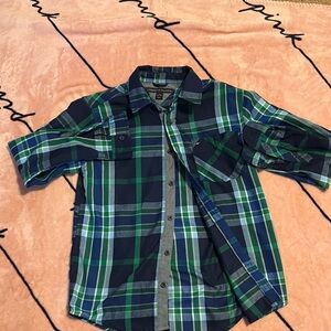 Kids Green and Blue Plaid Shirt